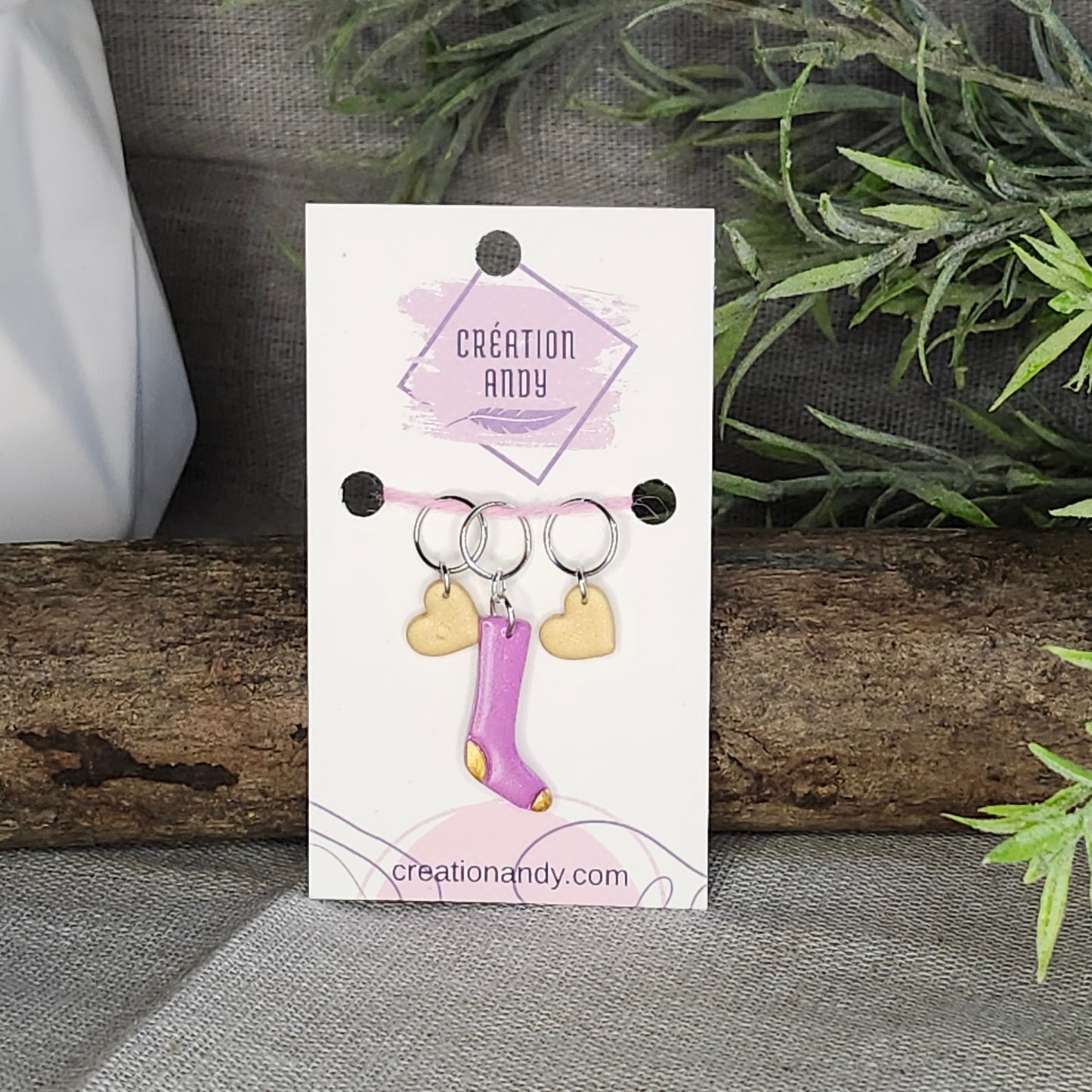 Chaussette rose mauve