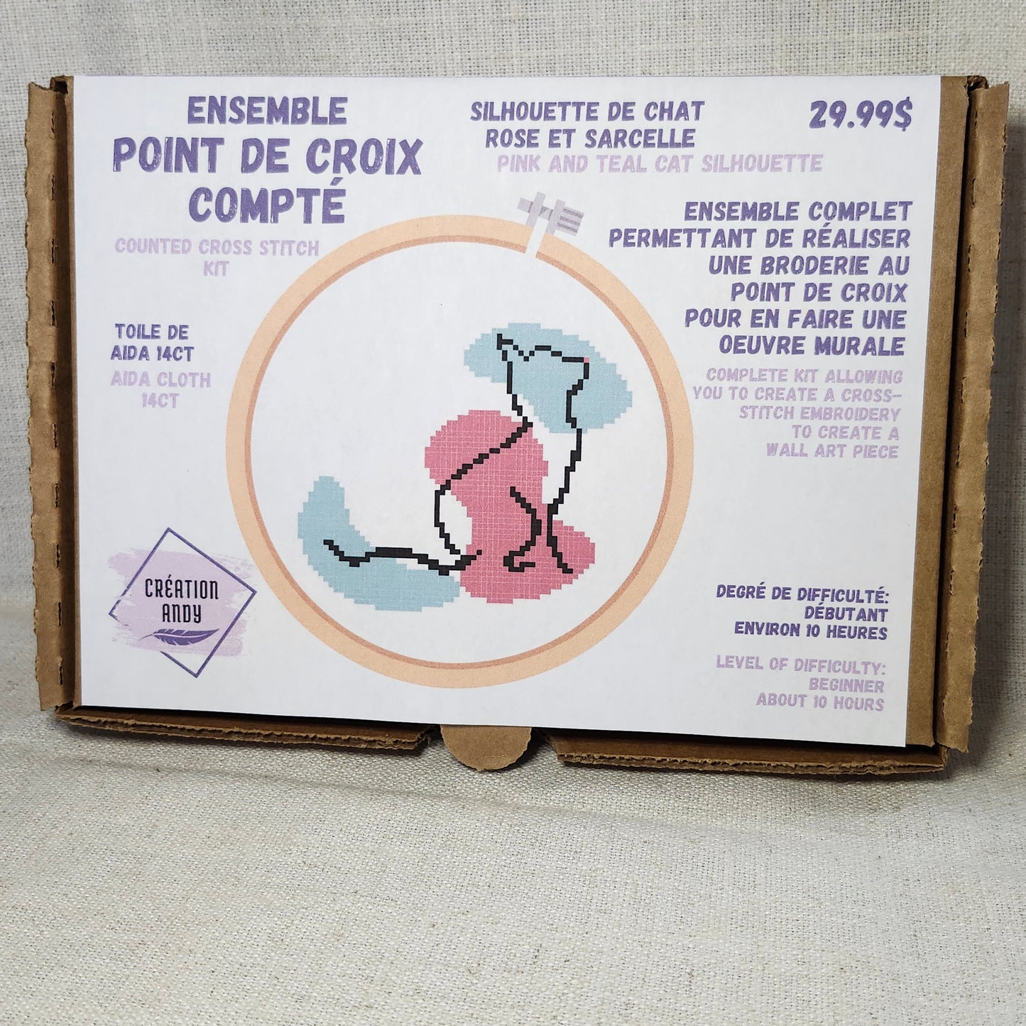 Chat rose et sarcelle