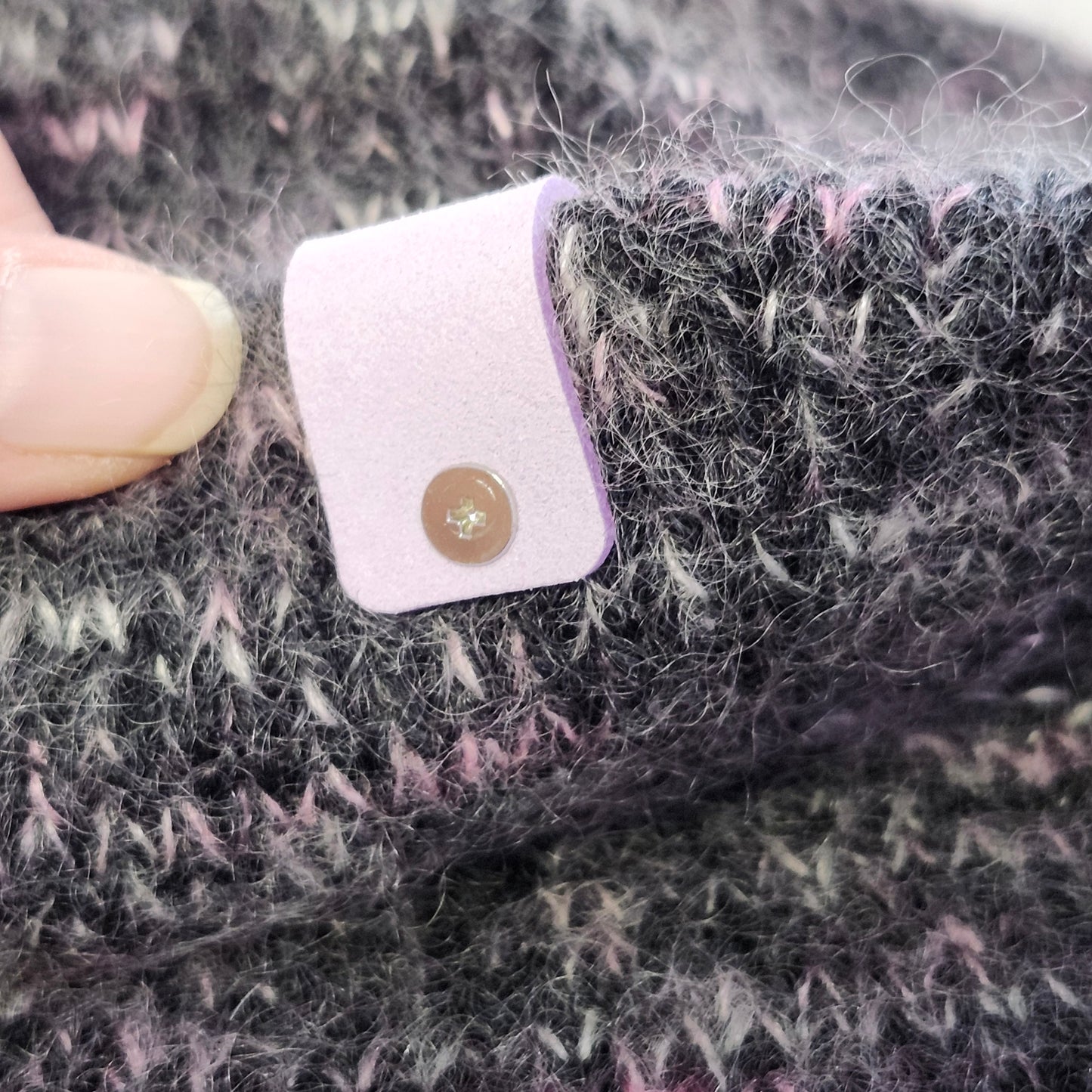 Étiquettes pour tricot - Lilas et orange