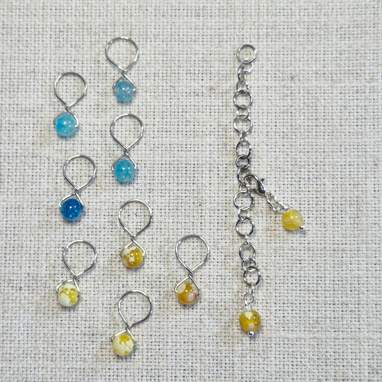 Compteur de rangs 6mm - Agate de feu jaune