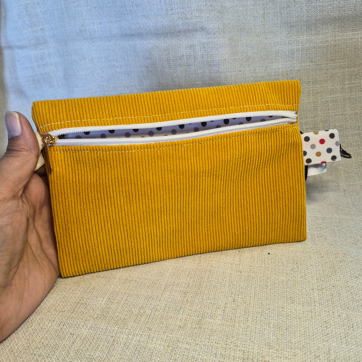 Velis Carnet - Velours jaune X pois
