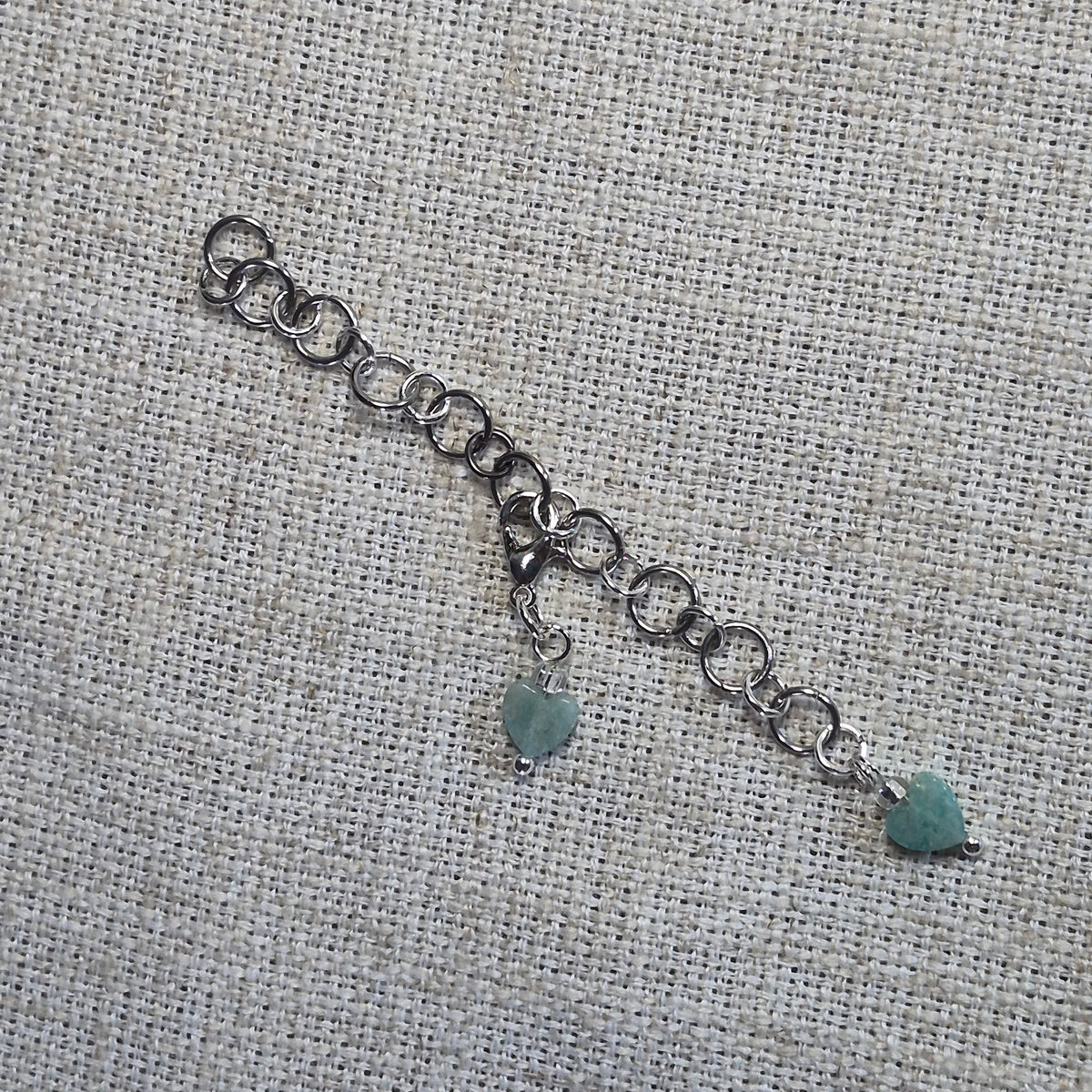 Compteur de rangs fantaisie 6mm - Cœur amazonite