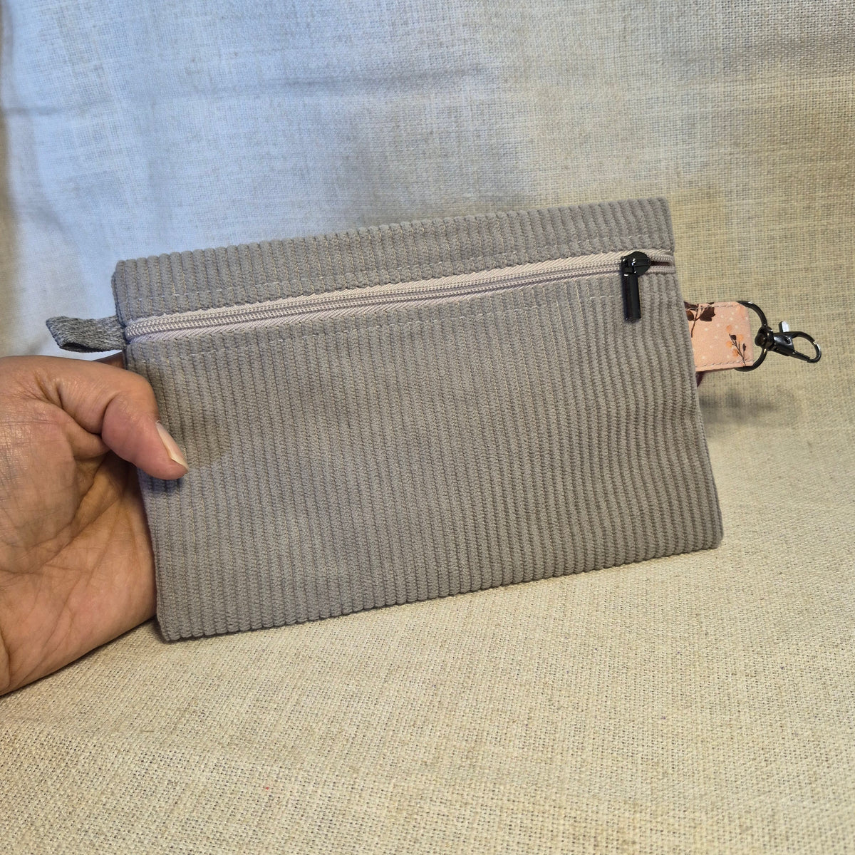 Velis Carnet - Velours gris X citrouilles