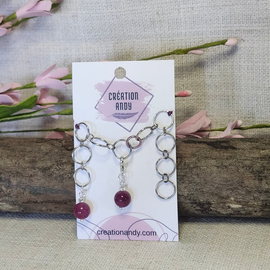 Compteur de rangs 10mm - Calcédoine fraise