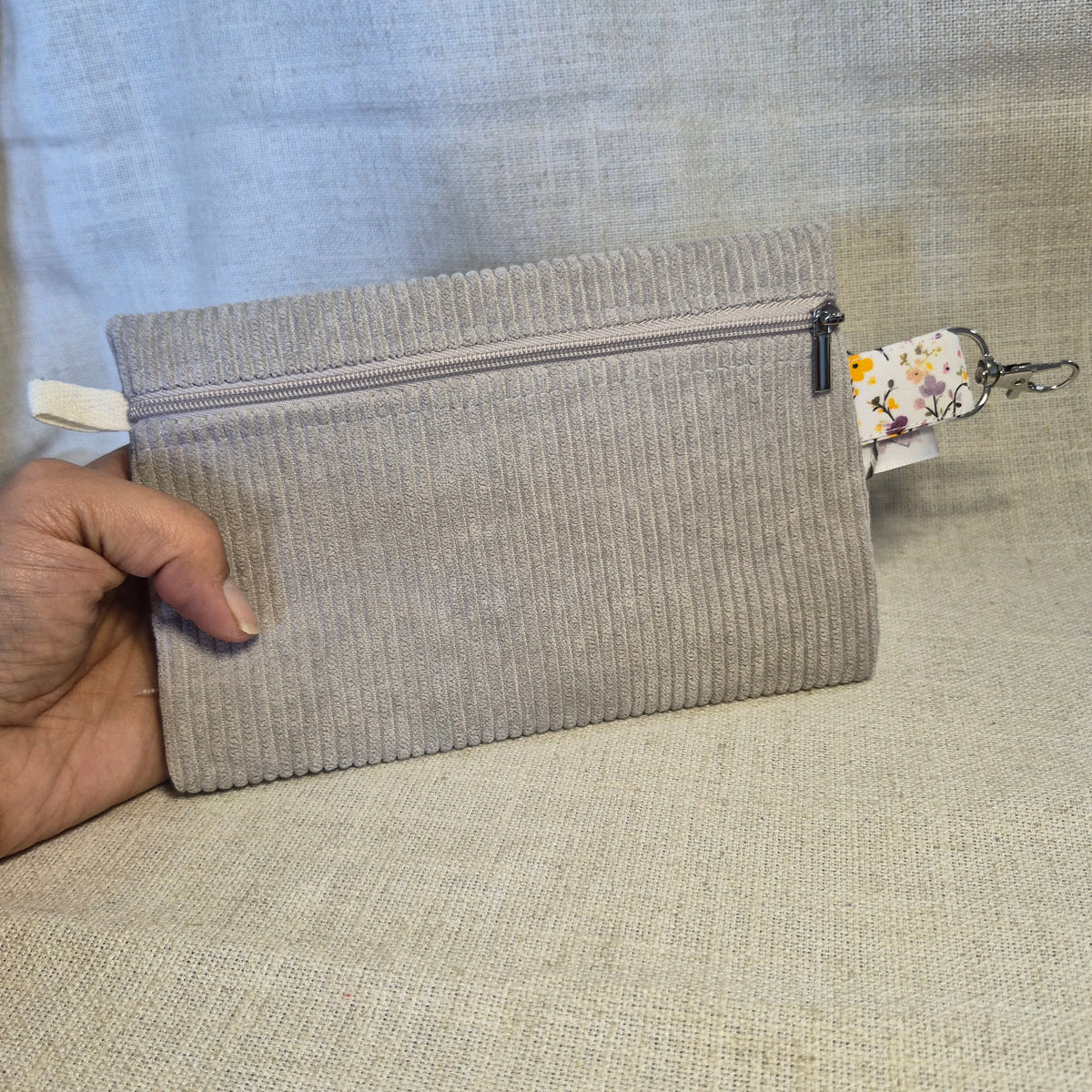 Velis Carnet - Velours greige X champs fleuri