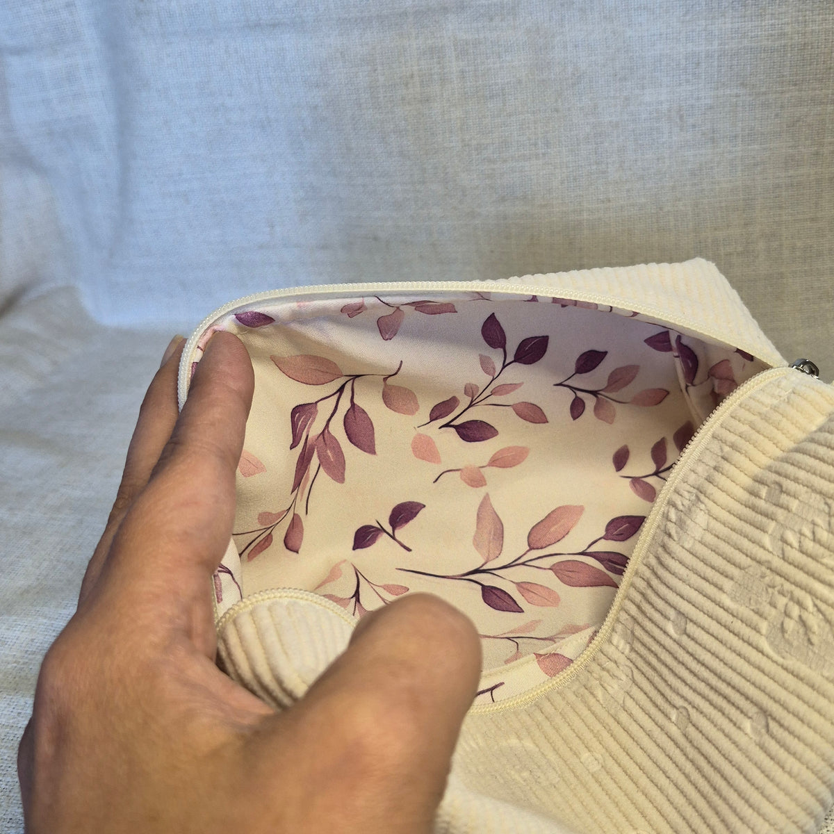 Velis XL - Crème avec fleurs X Feuillage mauve