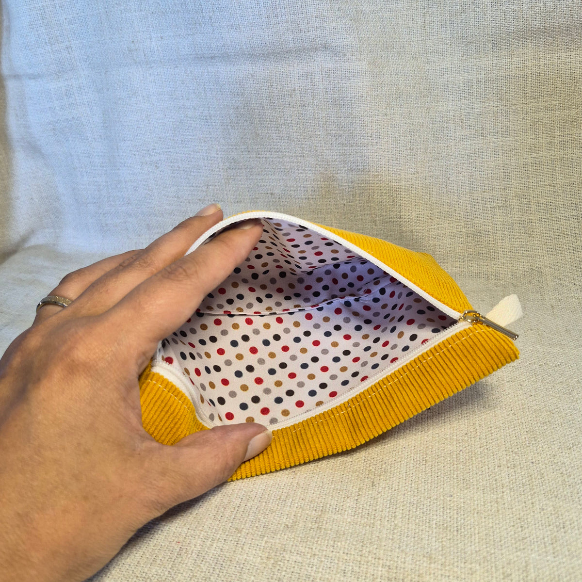 Velis Carnet - Velours jaune X pois