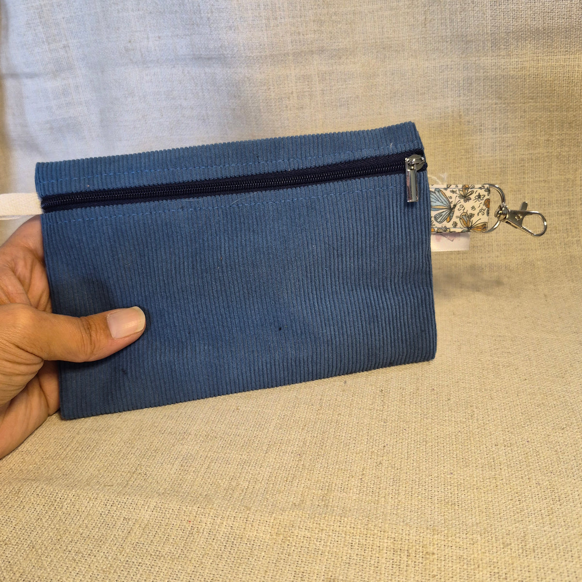 Velis Carnet - Velours bleu X Papillons