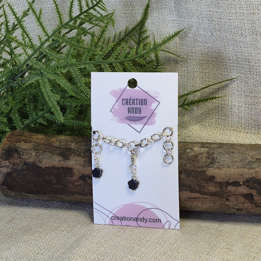 Compteur de rangs fantaisie 6mm - Fleur brillante