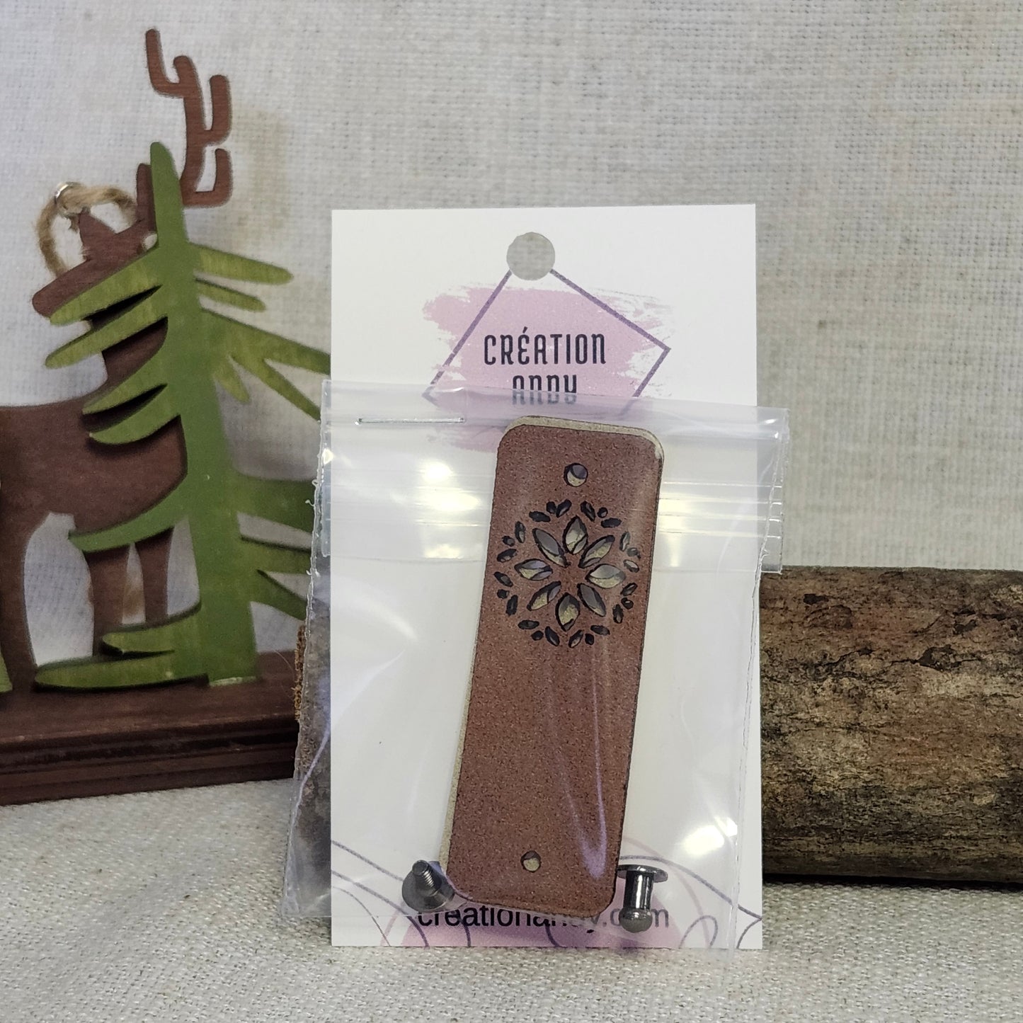 Étiquettes pour tricot - Beige et brun