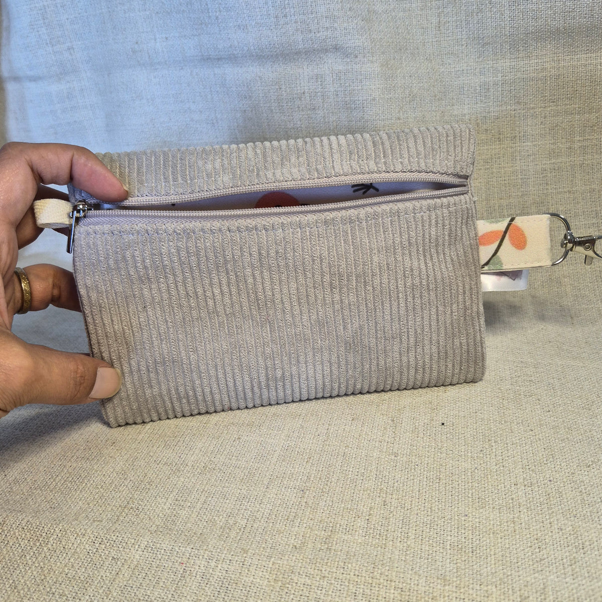 Velis Carnet - Velours greige X oiseaux