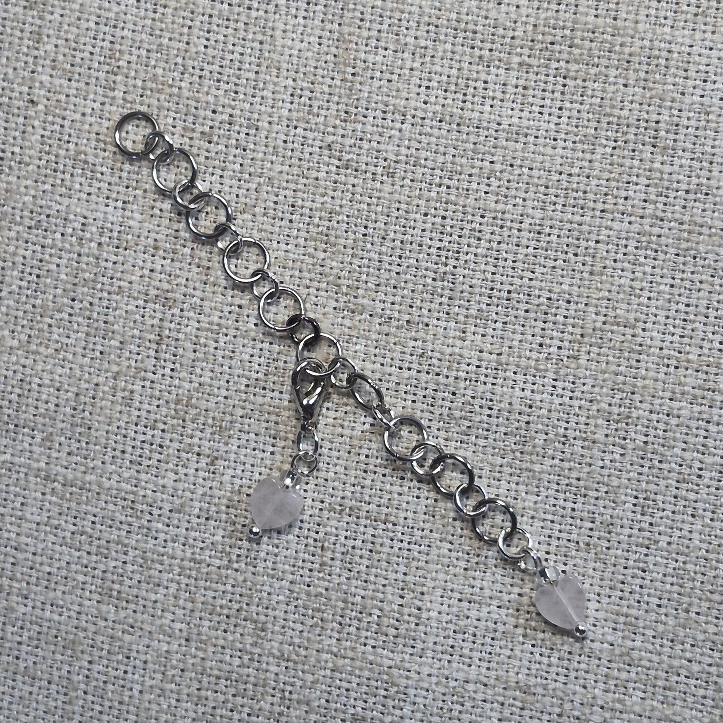 Compteur de rangs fantaisie 6mm - Cœur quartz rose