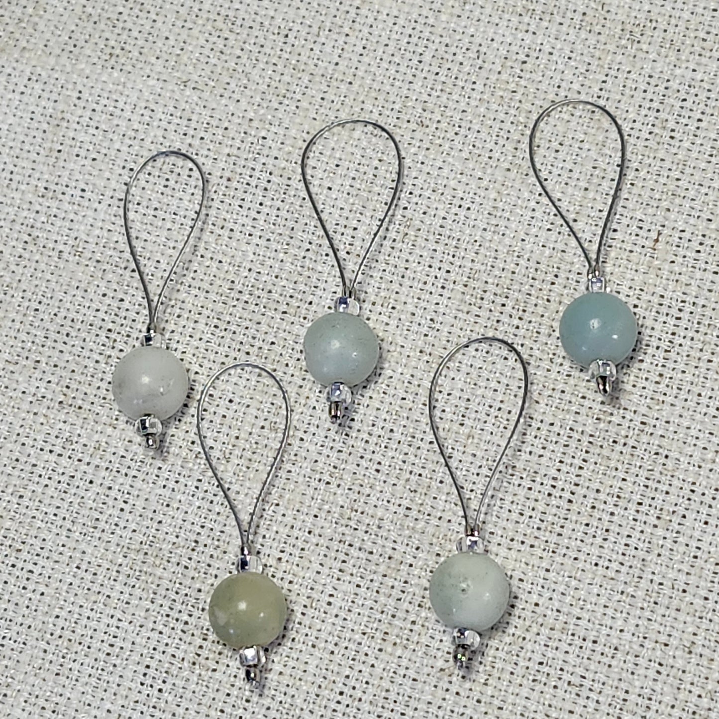 Marqueurs sur fil d'acier - Amazonite beige