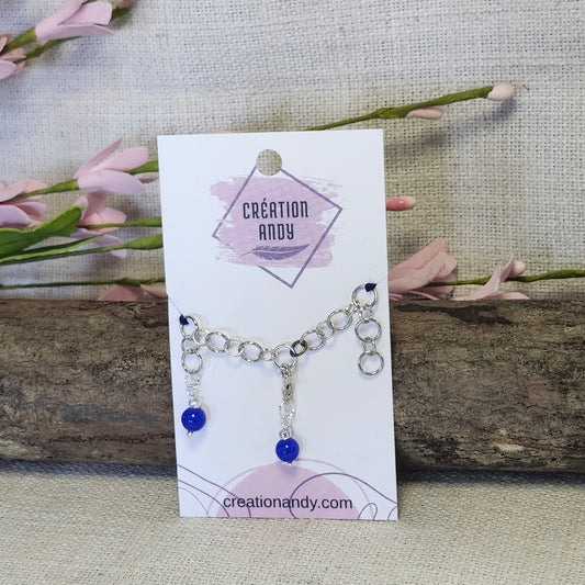 Compteur de rangs 6mm - Verre bleu royal