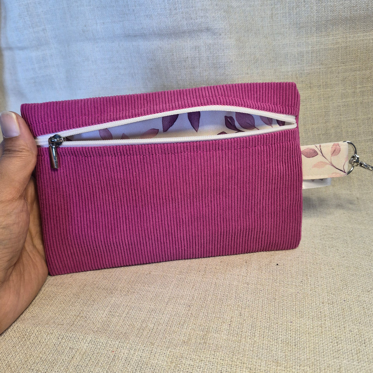 Velis Carnet - Velours rose X feuillage mauve