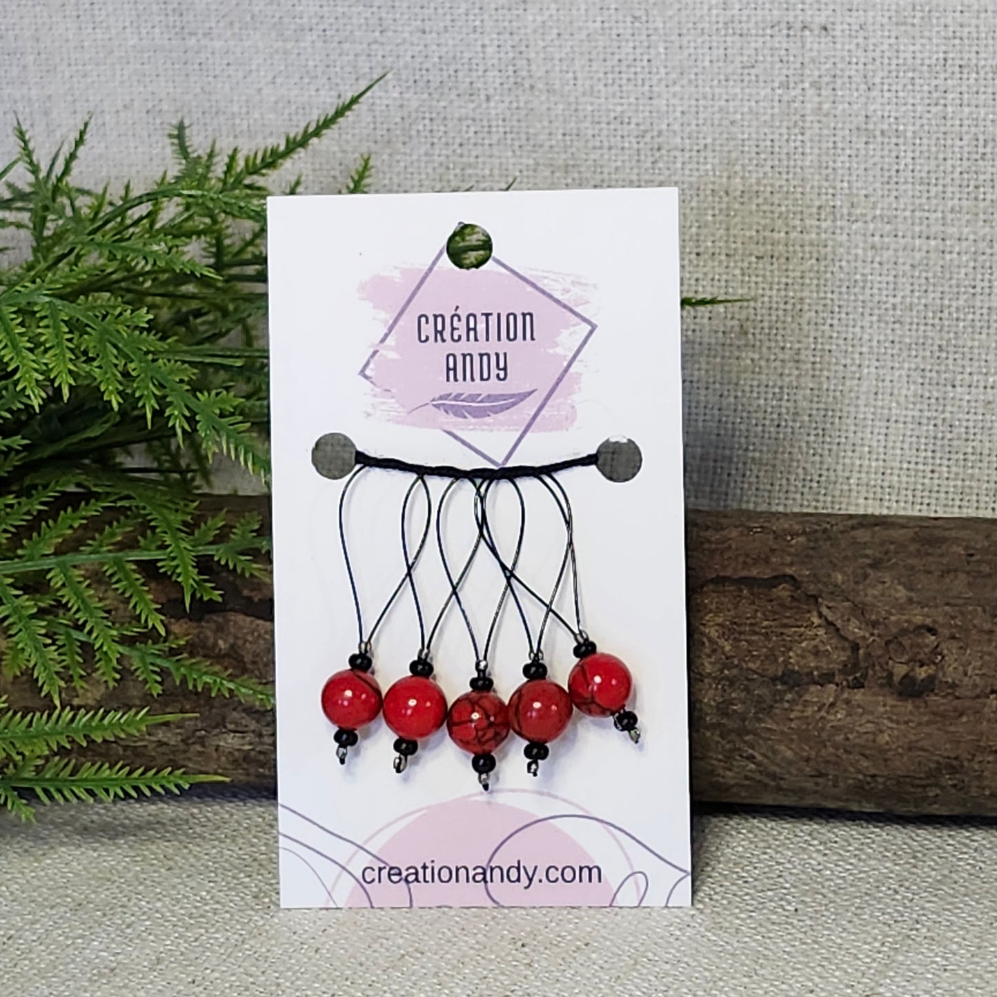 Marqueurs sur fil d'acier - Turquoise rouge