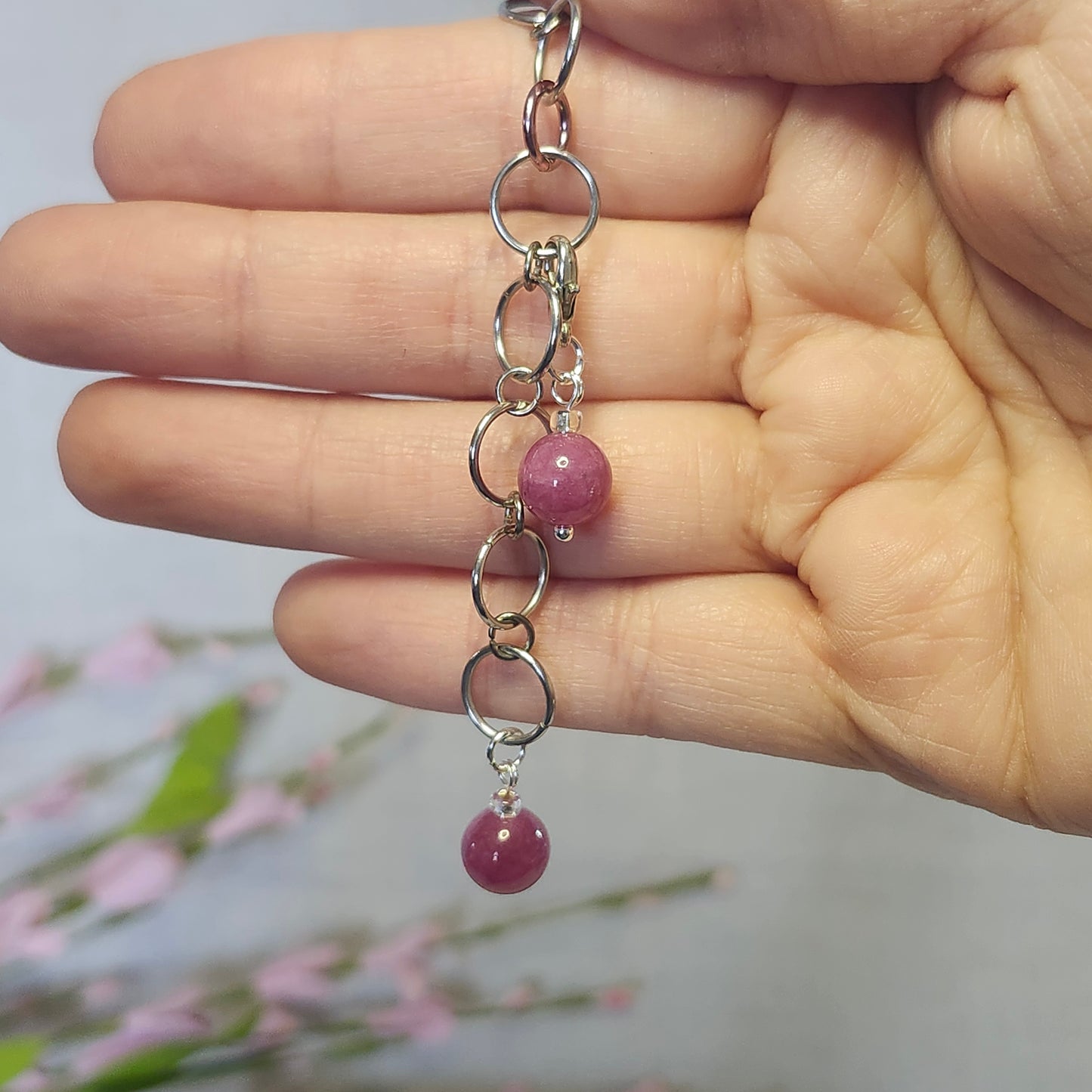 Compteur de rangs 10mm - Calcédoine fraise