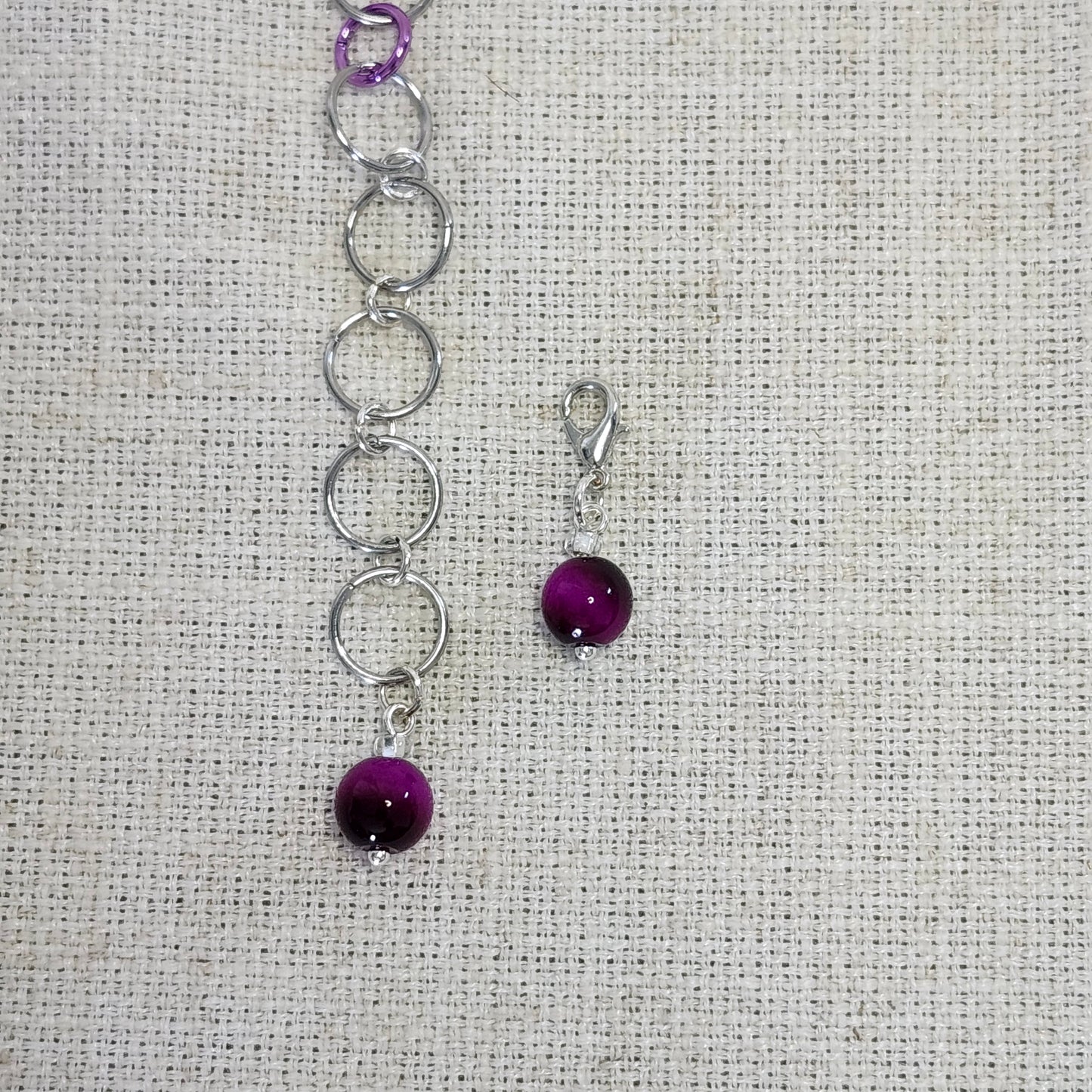 Compteur de rangs 10mm - Oeil de tigre violet