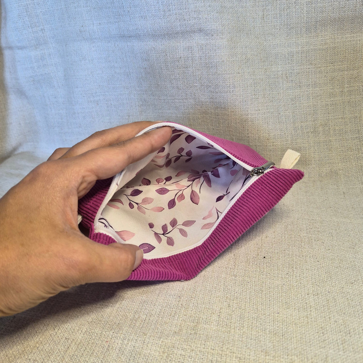 Velis Carnet - Velours rose X feuillage mauve