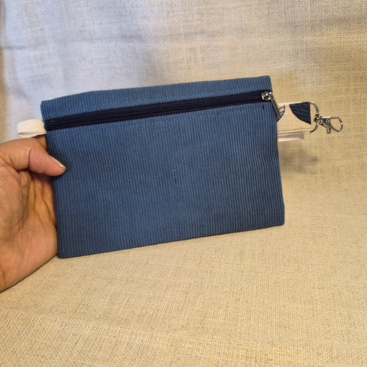 Velis Carnet - Velours bleu X Feuilles bleues