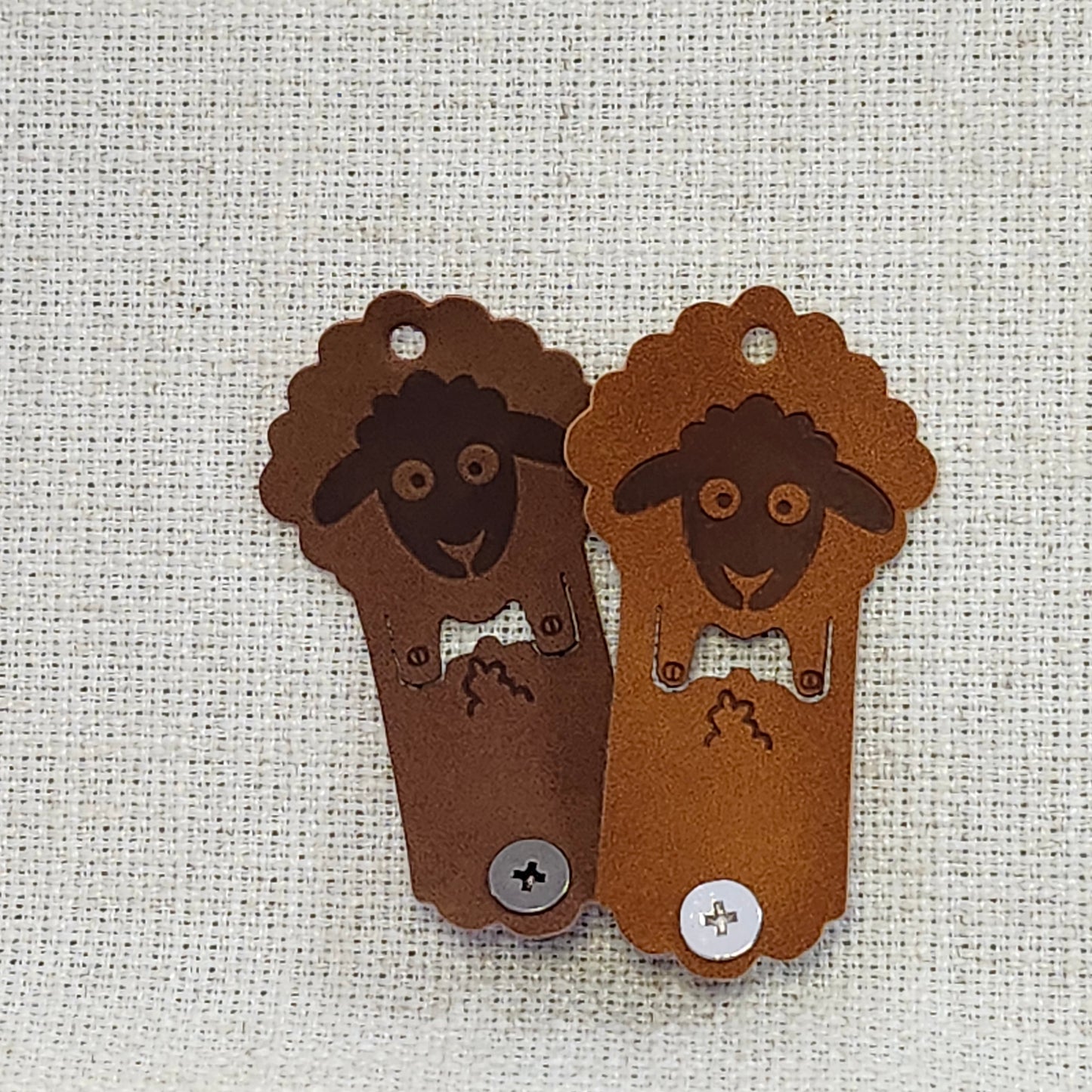 Étiquettes pour tricot - Mouton brun et taupe