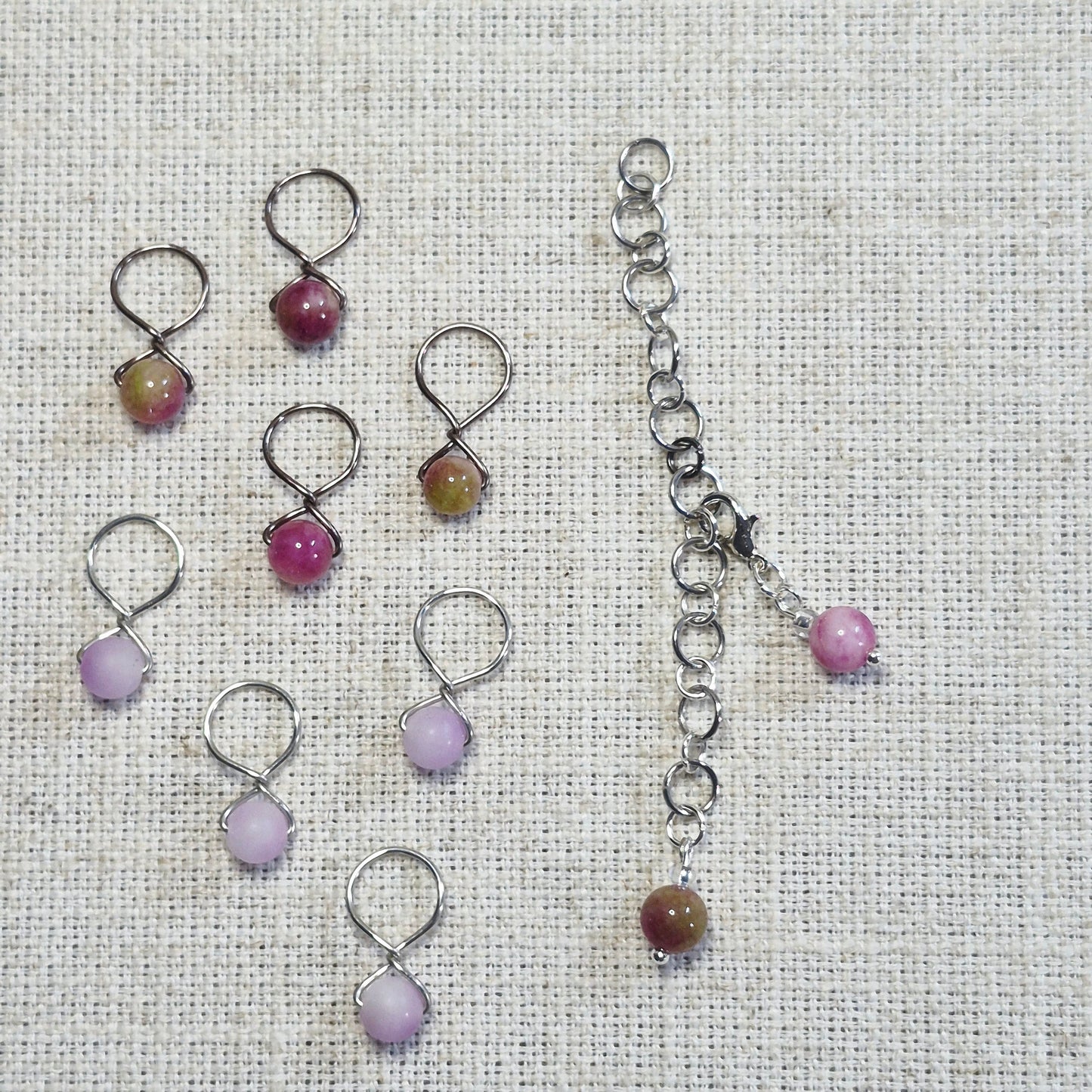 Compteur de rangs 6mm - Tourmaline pastèque