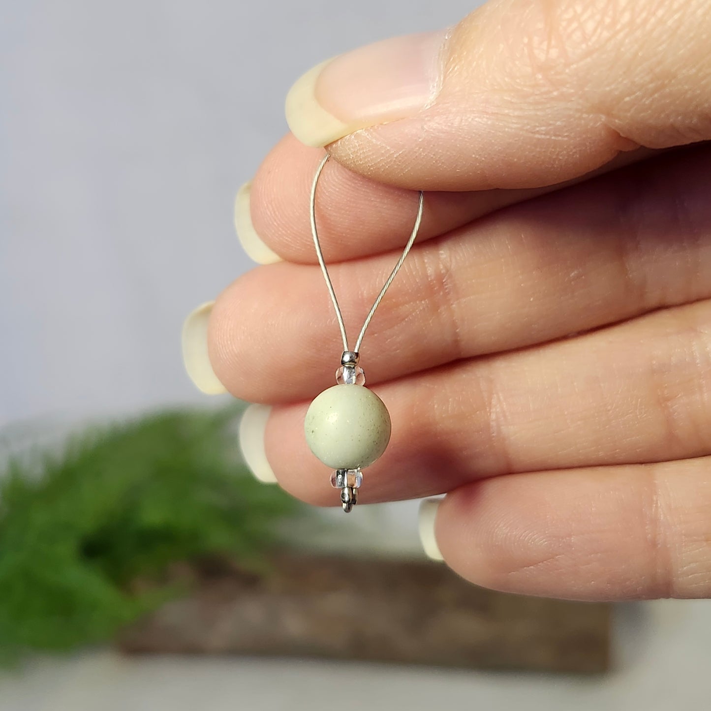 Marqueurs sur fil d'acier - Amazonite beige