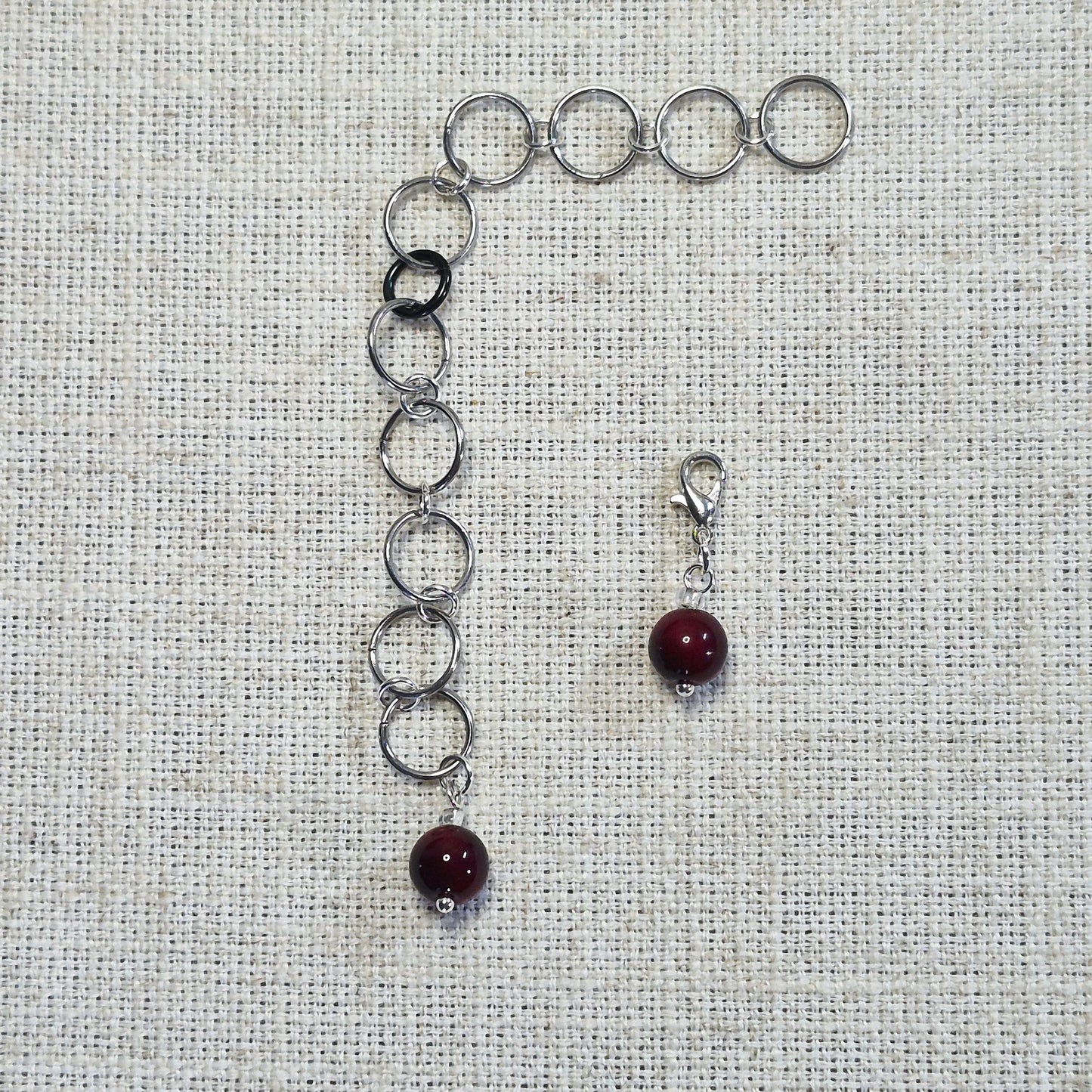 Compteur de rangs 10mm - Œil de tigre rouge