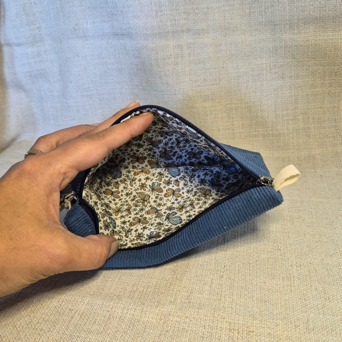 Velis Carnet - Velours bleu X Papillons