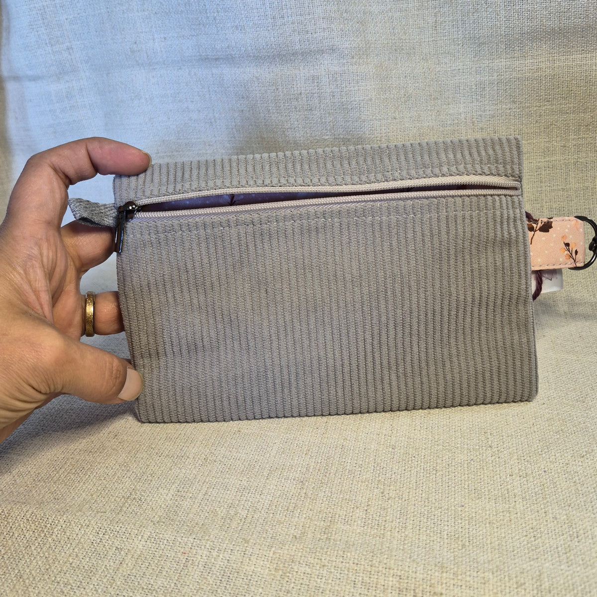 Velis Carnet - Velours gris X citrouilles