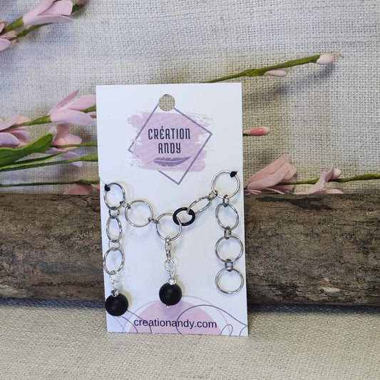 Compteur de rangs 10mm - Onyx noir mat