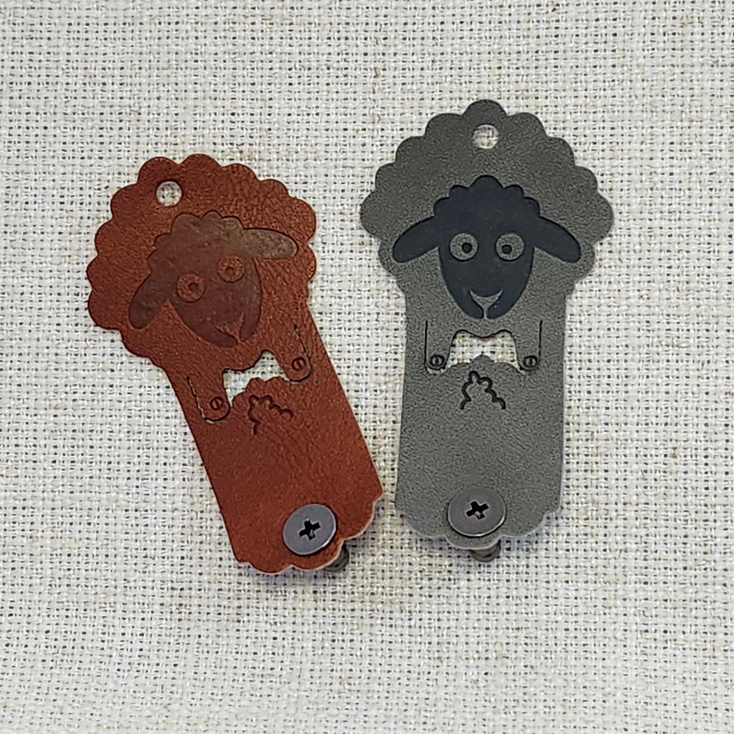 Étiquettes pour tricot - Mouton cuivre et gris
