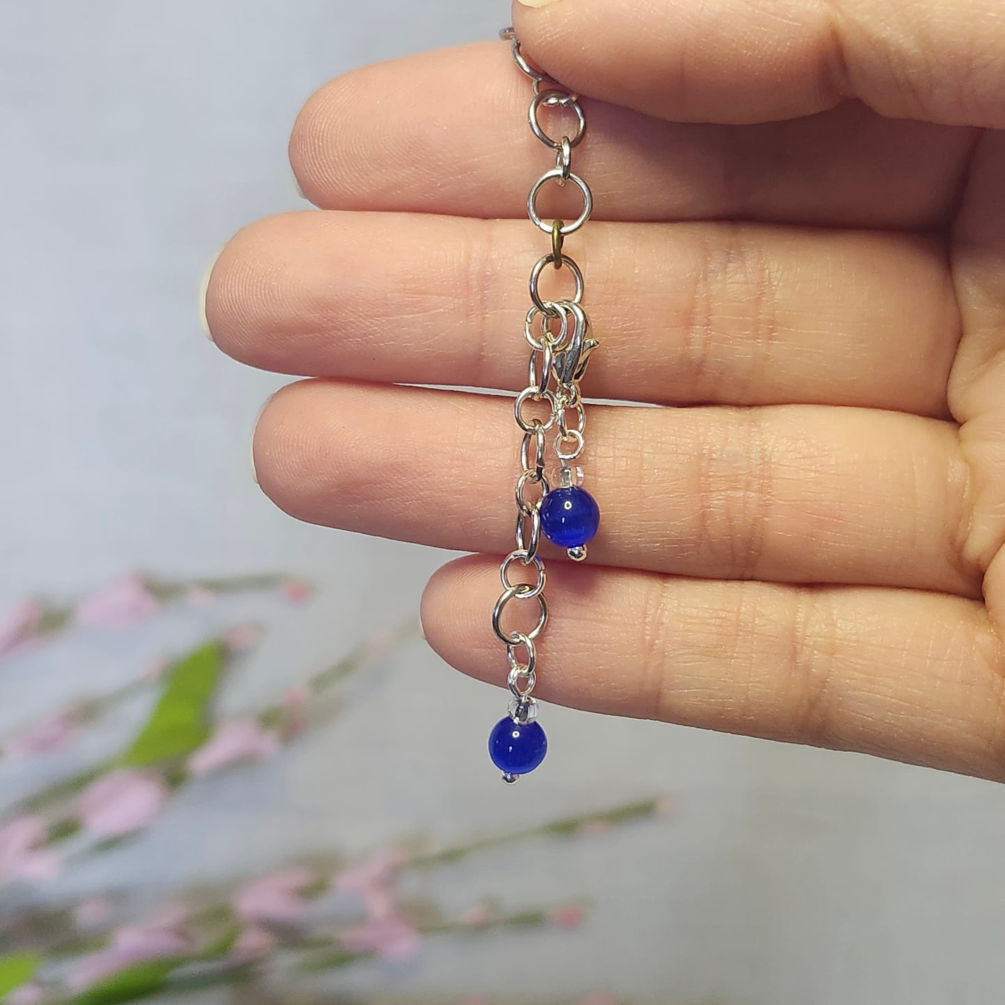 Compteur de rangs 6mm - Verre bleu royal