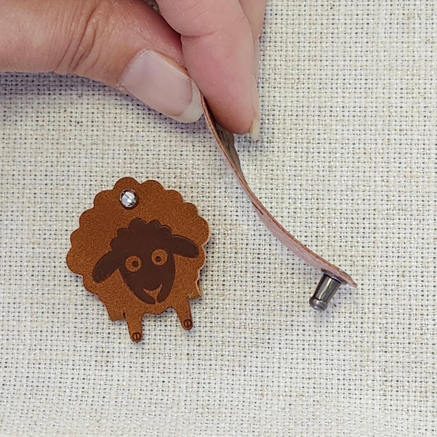 Étiquettes pour tricot - Mouton brun et taupe