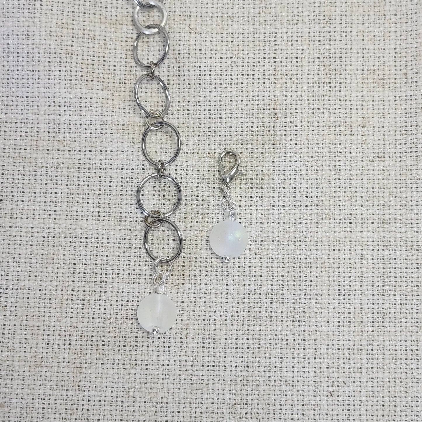 Compteur de rangs 10mm - Pierre de lune cristal givré